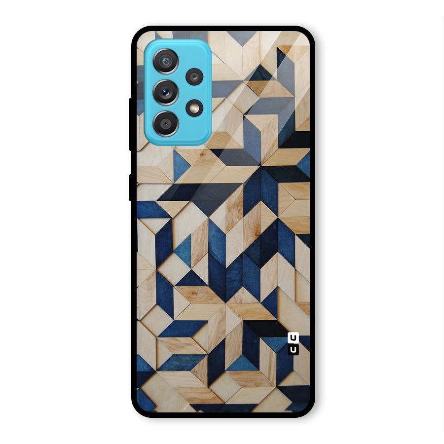 Disorted Wood Blue Glass Back Case for Galaxy A52