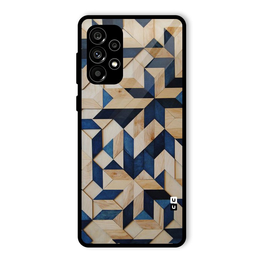 Disorted Wood Blue Glass Back Case for Galaxy A73 5G