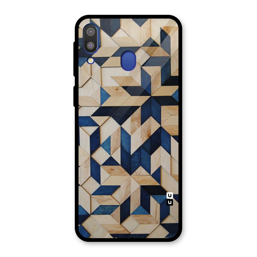 Disorted Wood Blue Glass Back Case for Galaxy M20