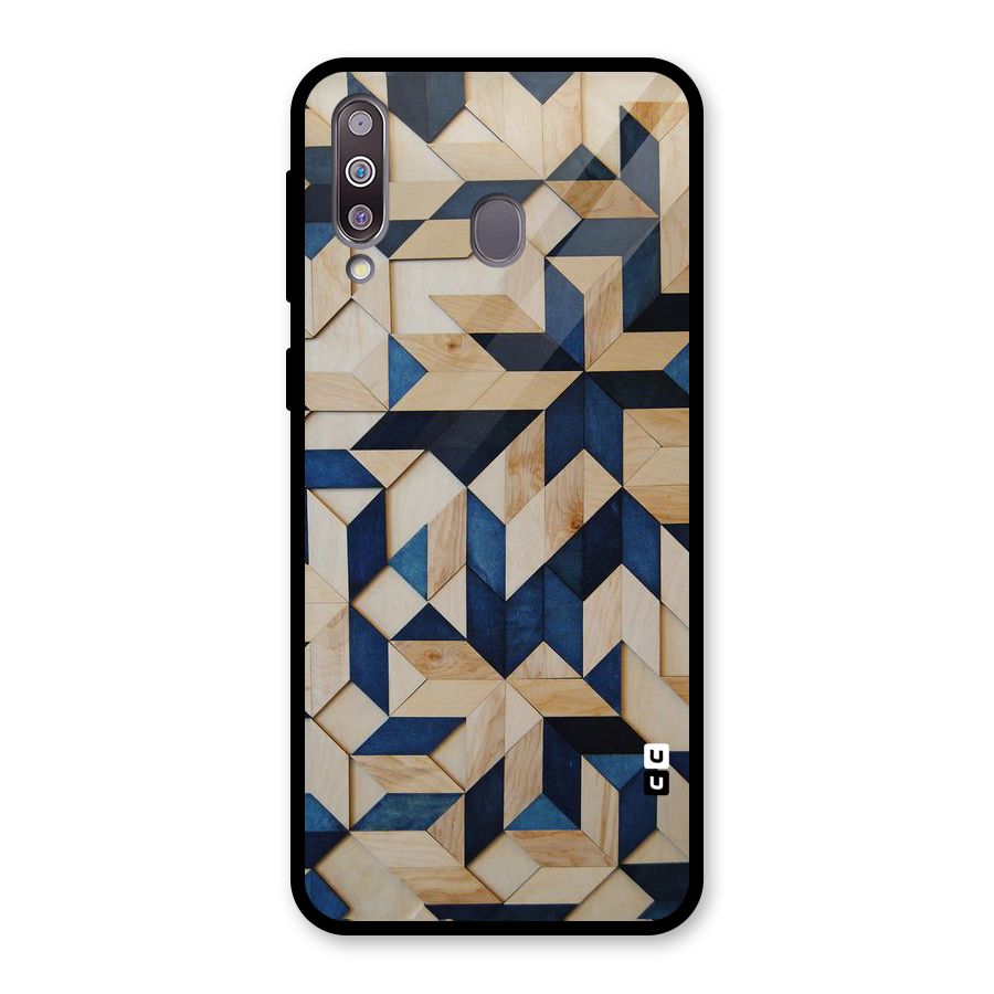 Disorted Wood Blue Glass Back Case for Galaxy M30