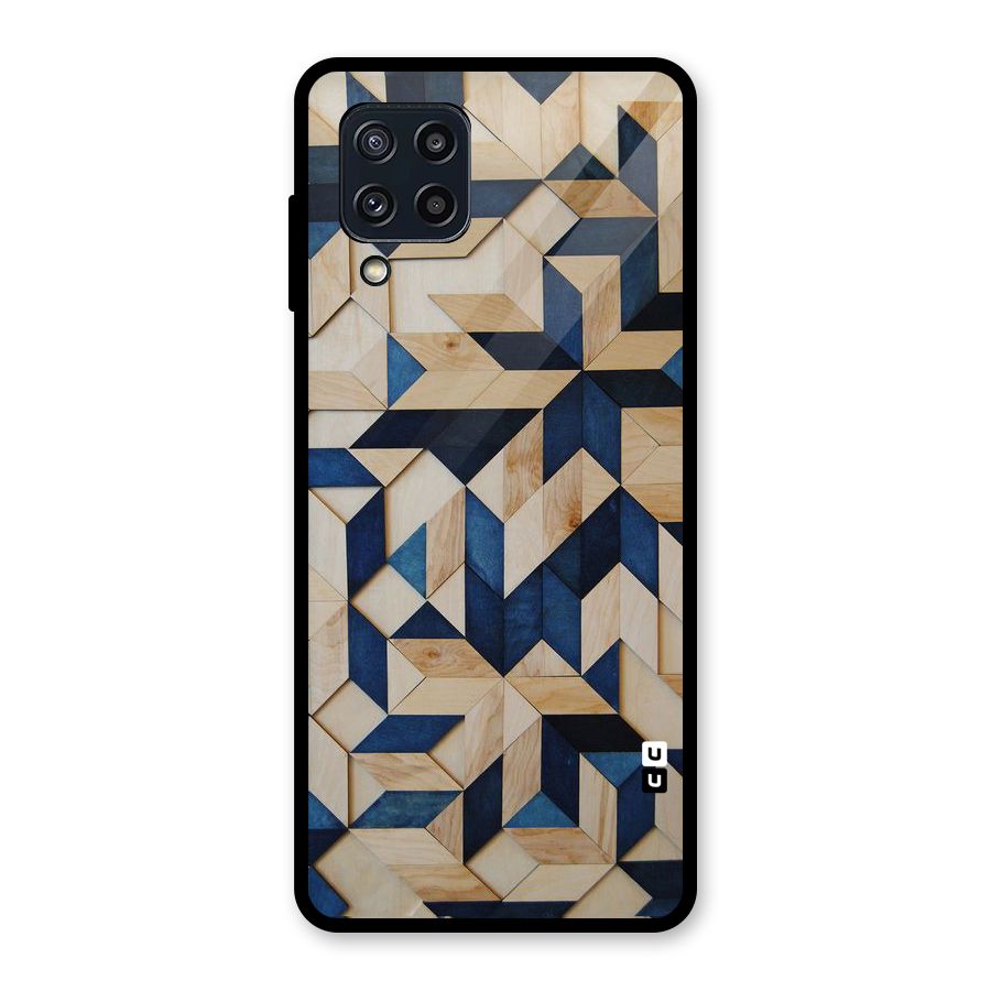 Disorted Wood Blue Glass Back Case for Galaxy M32
