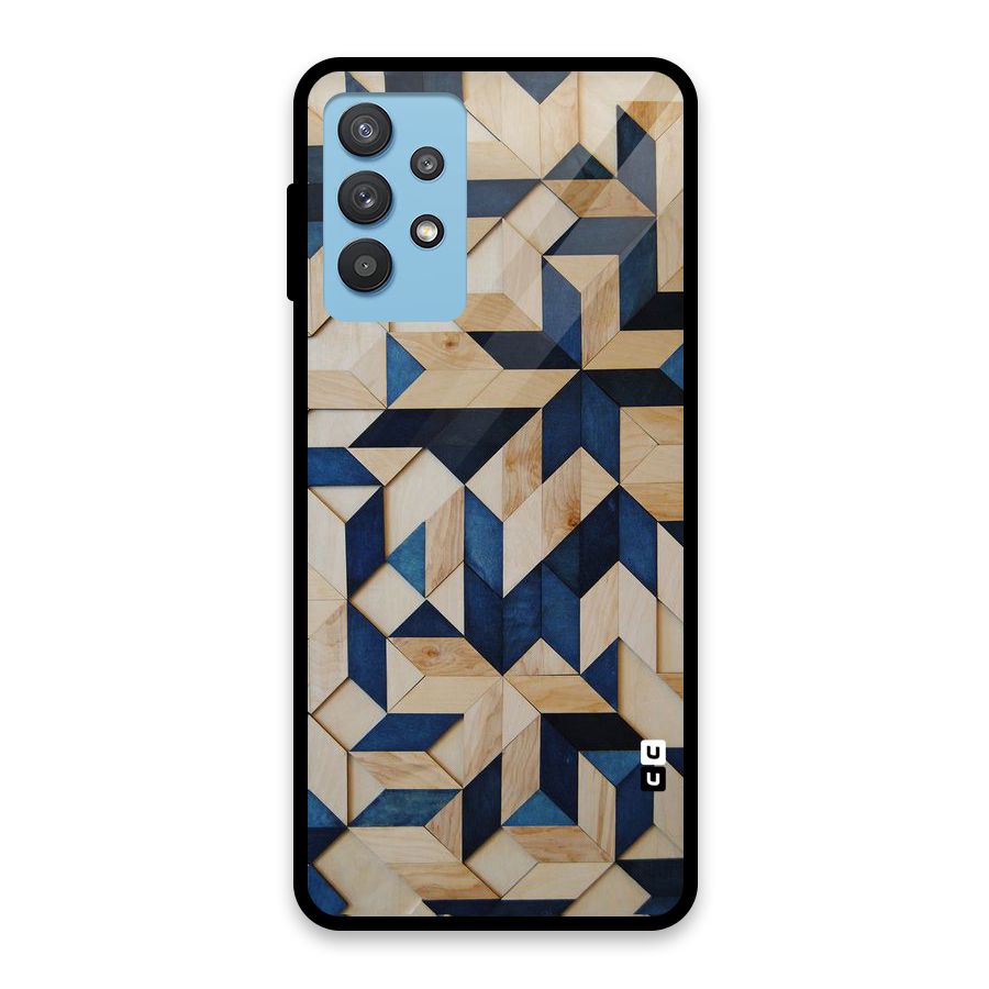 Disorted Wood Blue Glass Back Case for Galaxy M32 5G