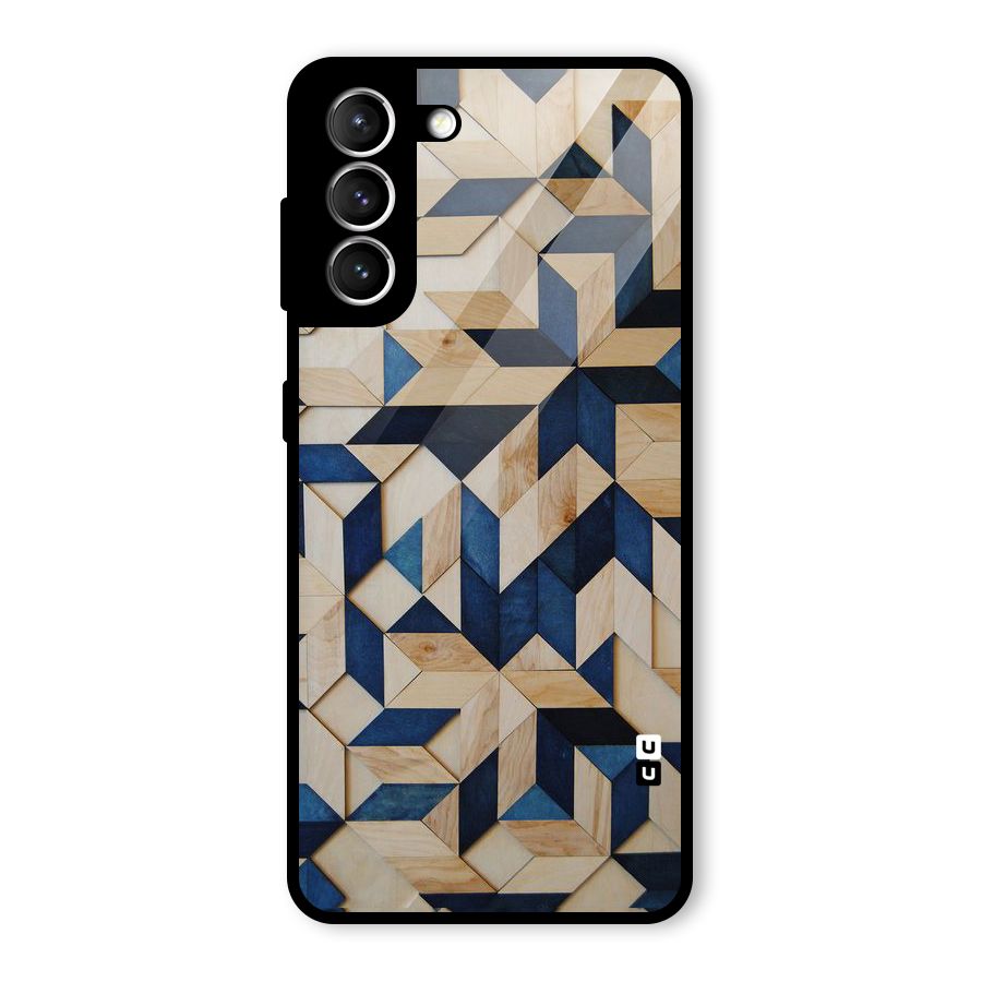Disorted Wood Blue Glass Back Case for Galaxy S21 5G