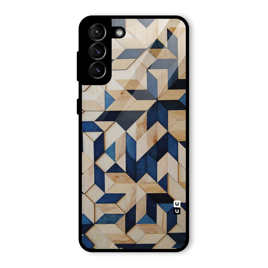 Disorted Wood Blue Glass Back Case for Galaxy S21 Plus
