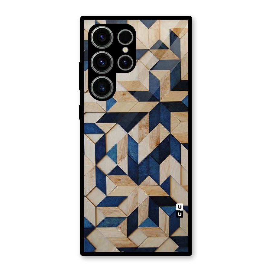 Disorted Wood Blue Glass Back Case for Galaxy S23 Ultra