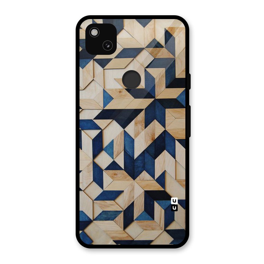Disorted Wood Blue Glass Back Case for Google Pixel 4a