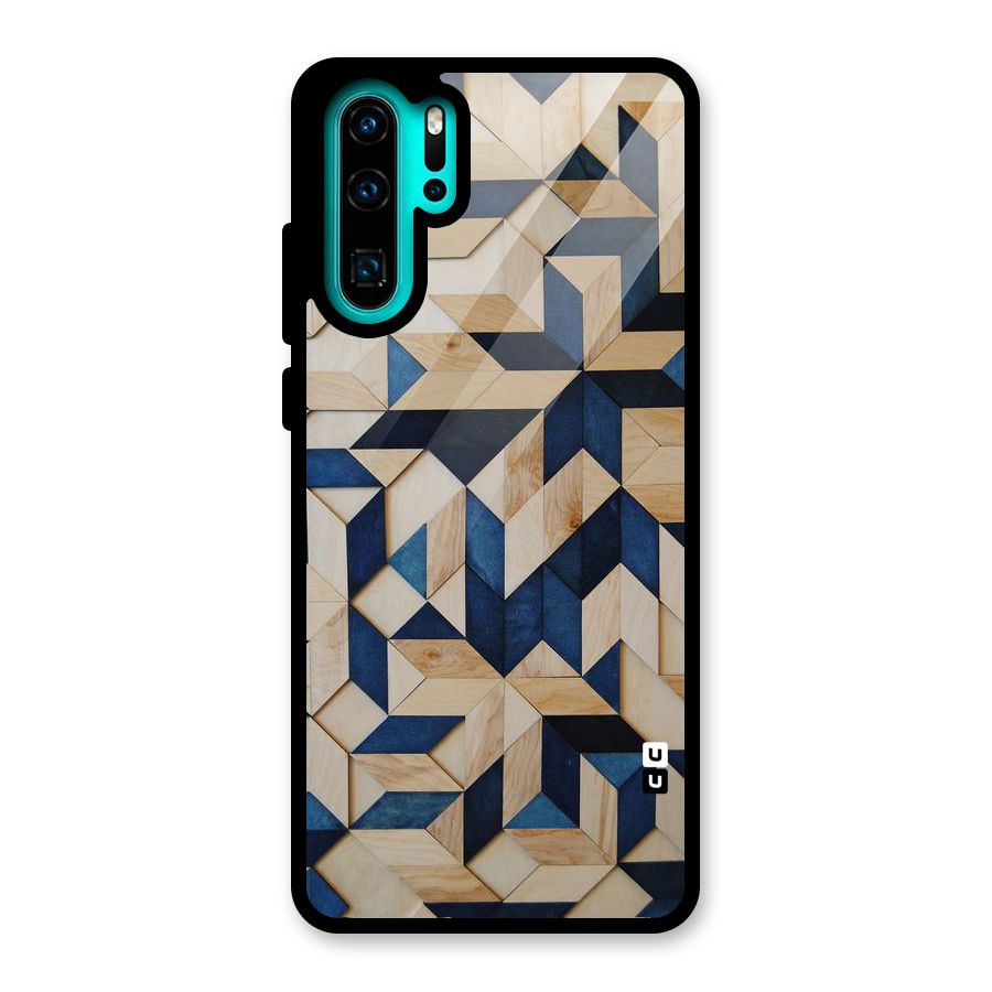 Disorted Wood Blue Glass Back Case for Huawei P30 Pro