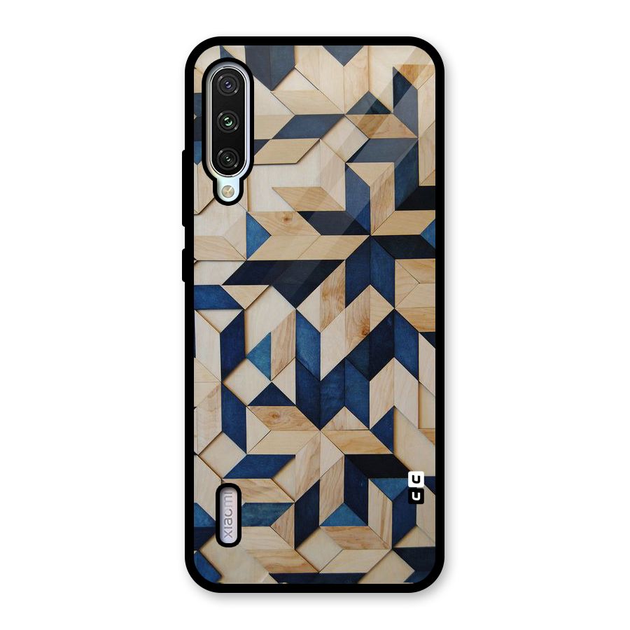 Disorted Wood Blue Glass Back Case for Mi A3