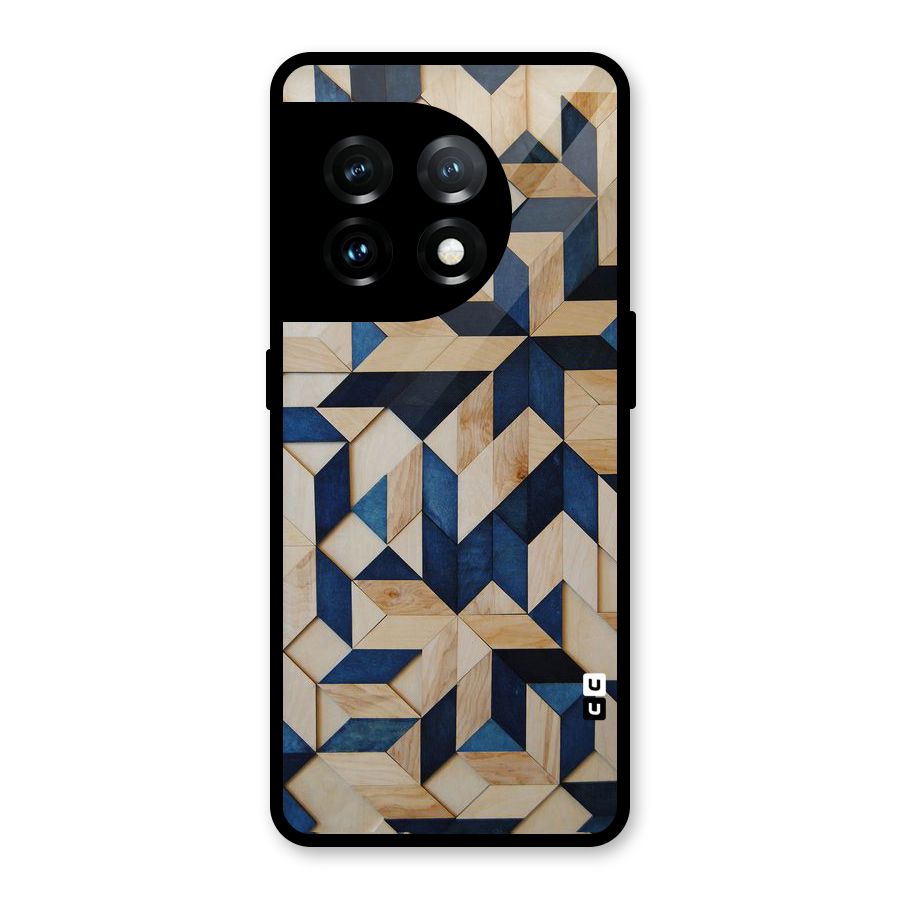 Disorted Wood Blue Glass Back Case for OnePlus 11