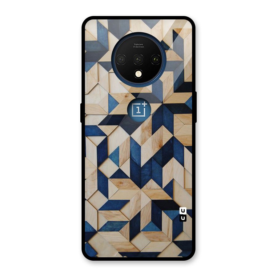Disorted Wood Blue Glass Back Case for OnePlus 7T