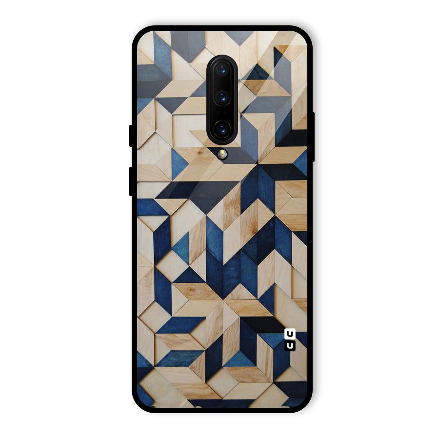 Disorted Wood Blue Glass Back Case for OnePlus 7 Pro