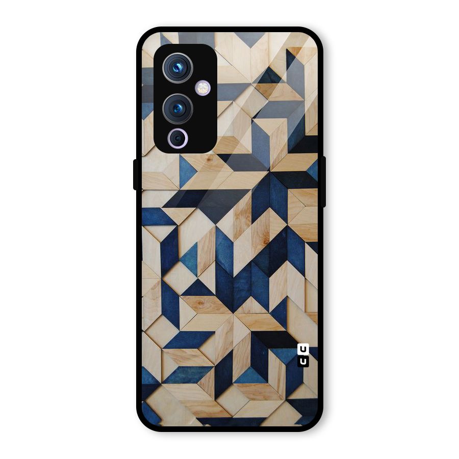 Disorted Wood Blue Glass Back Case for OnePlus 9