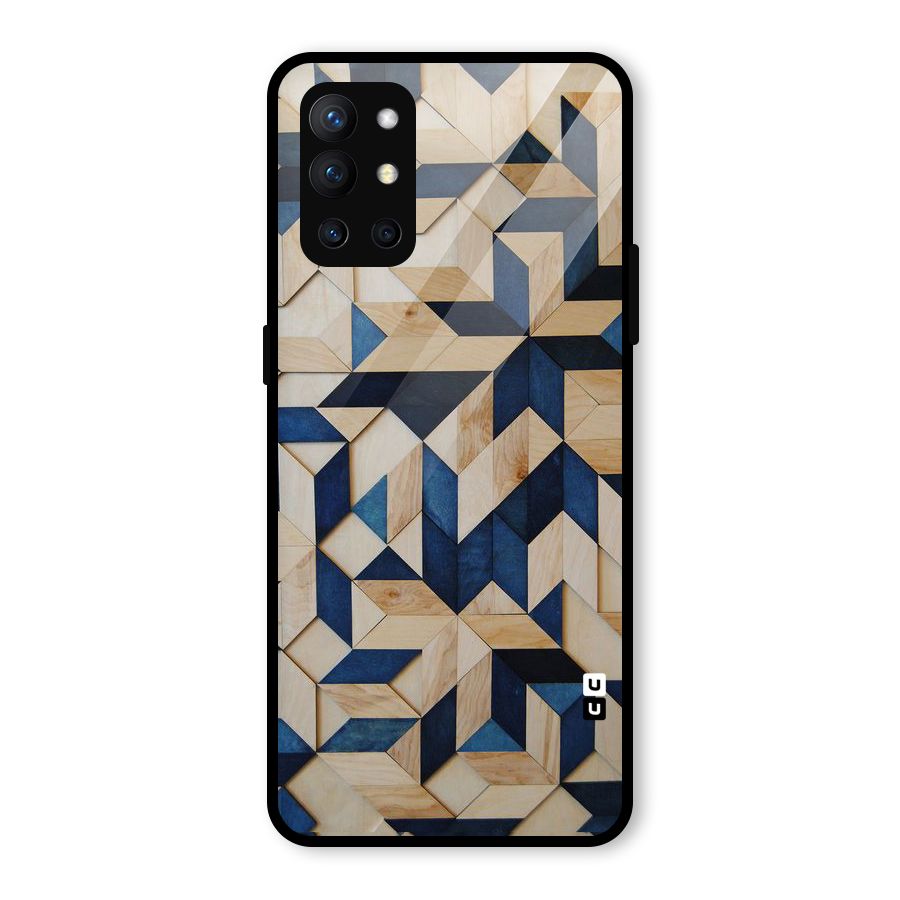 Disorted Wood Blue Glass Back Case for OnePlus 9R
