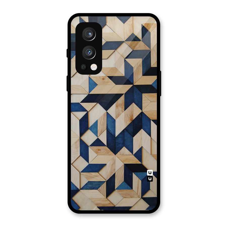 Disorted Wood Blue Glass Back Case for OnePlus Nord 2 5G