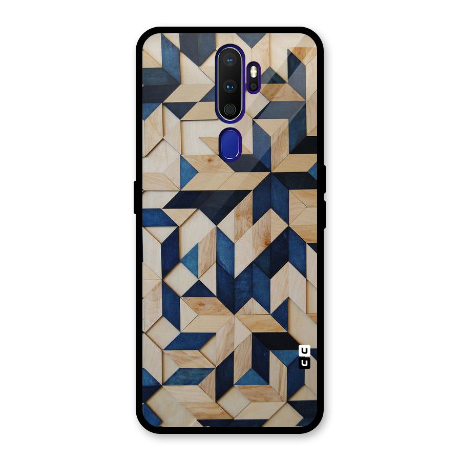 Disorted Wood Blue Glass Back Case for Oppo A9 (2020)