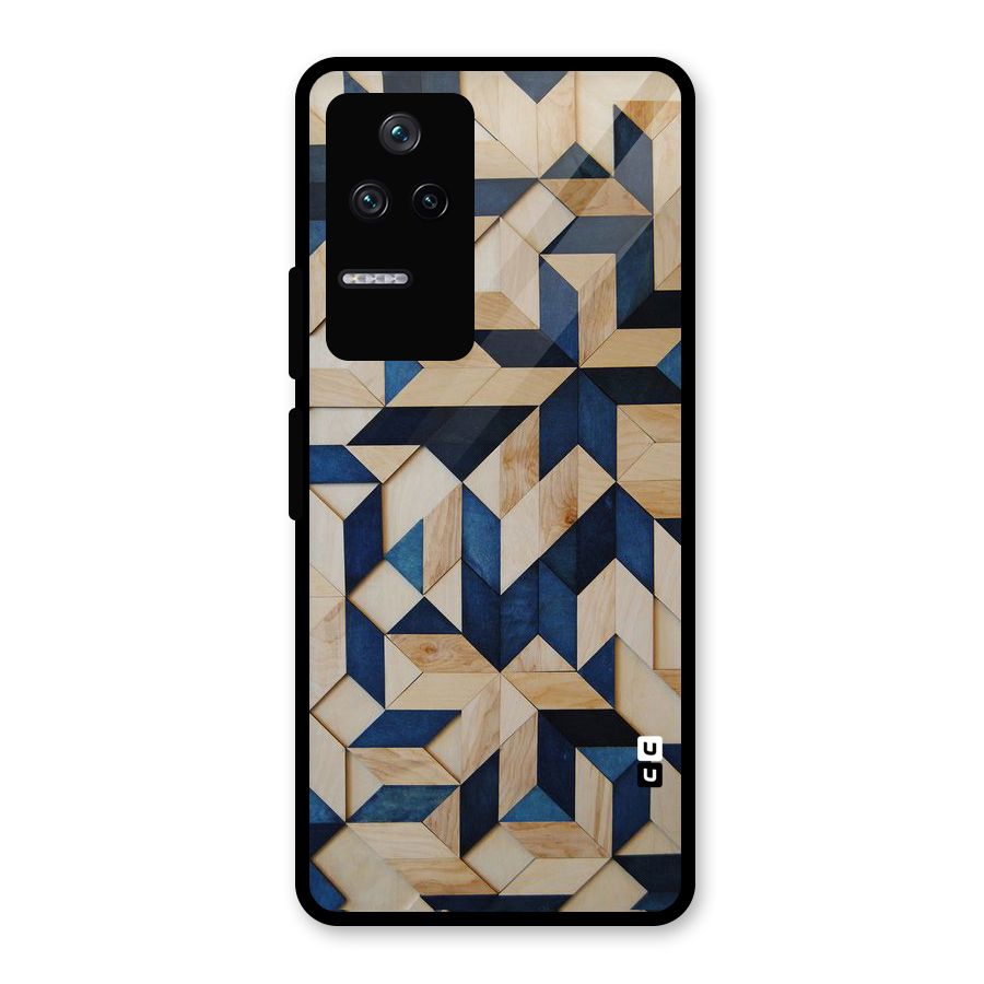 Disorted Wood Blue Glass Back Case for Poco F4 5G