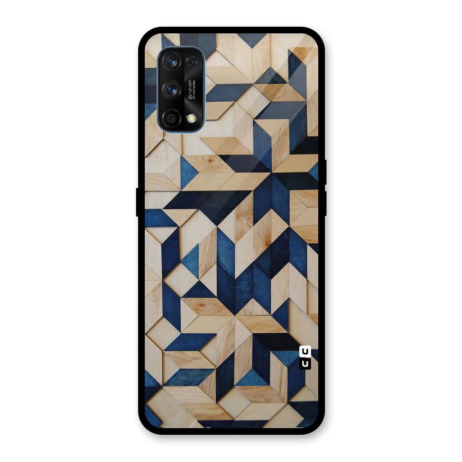 Disorted Wood Blue Glass Back Case for Realme 7 Pro