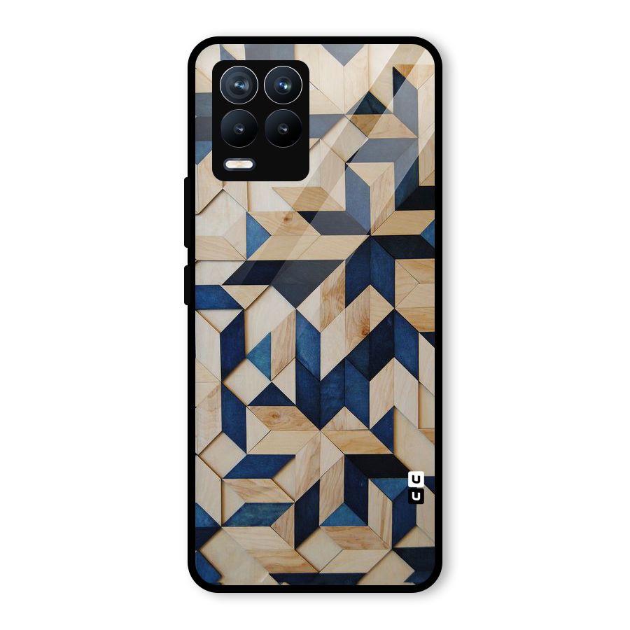 Disorted Wood Blue Glass Back Case for Realme 8 Pro
