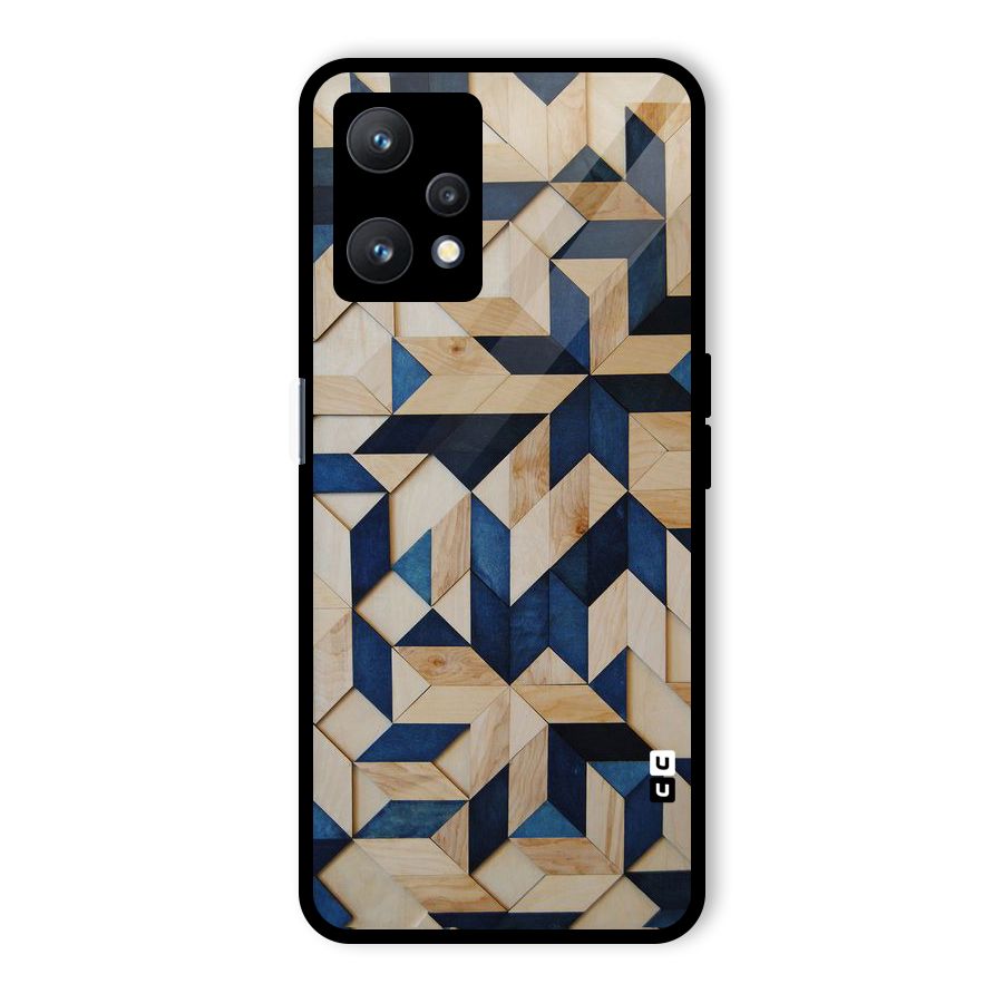 Disorted Wood Blue Glass Back Case for Realme 9 Pro 5G