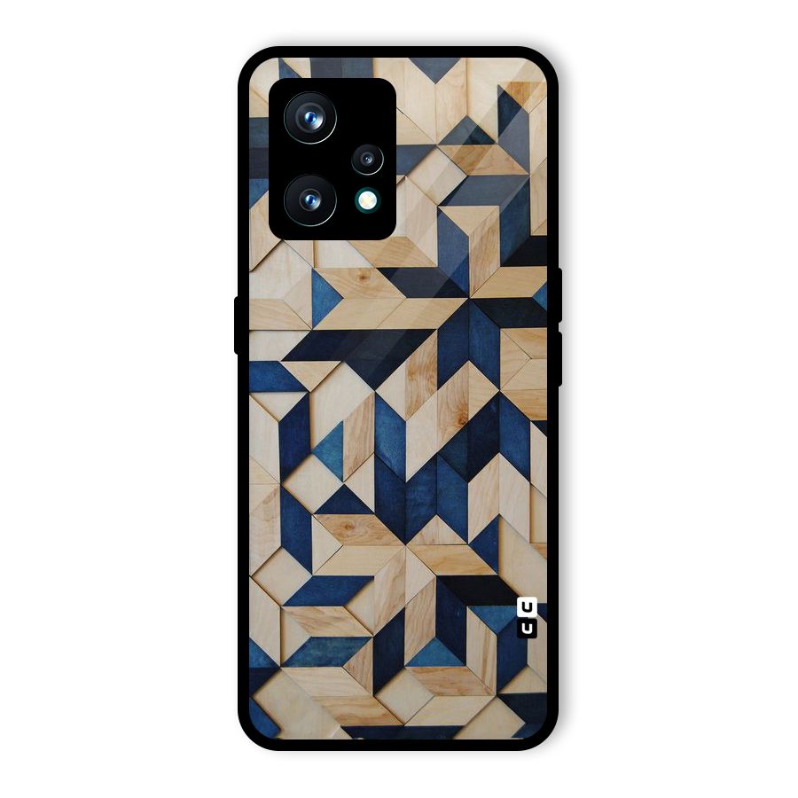 Disorted Wood Blue Glass Back Case for Realme 9 Pro Plus 5G