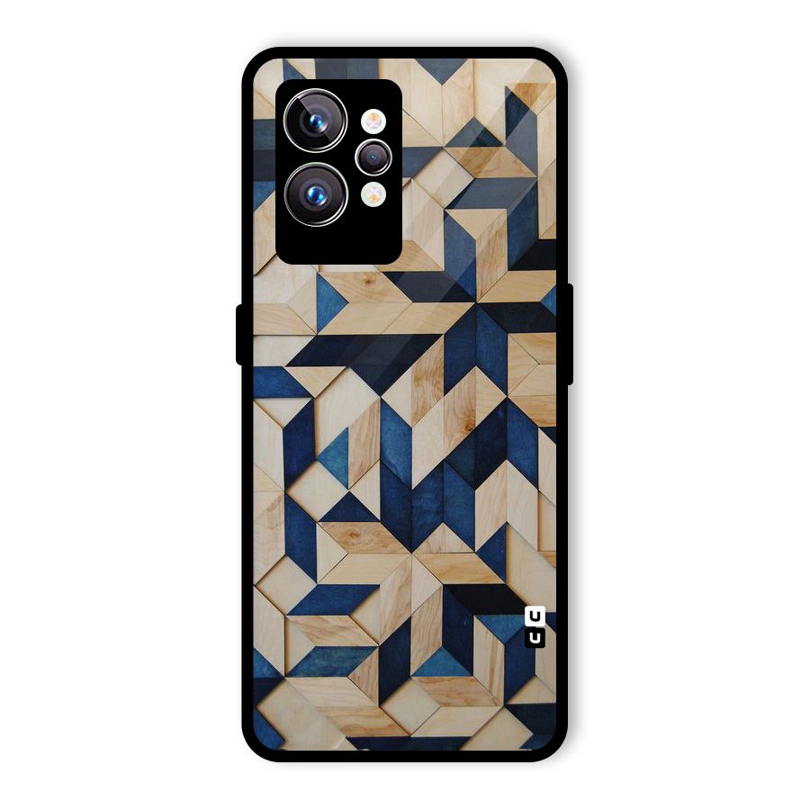 Disorted Wood Blue Glass Back Case for Realme GT2 Pro