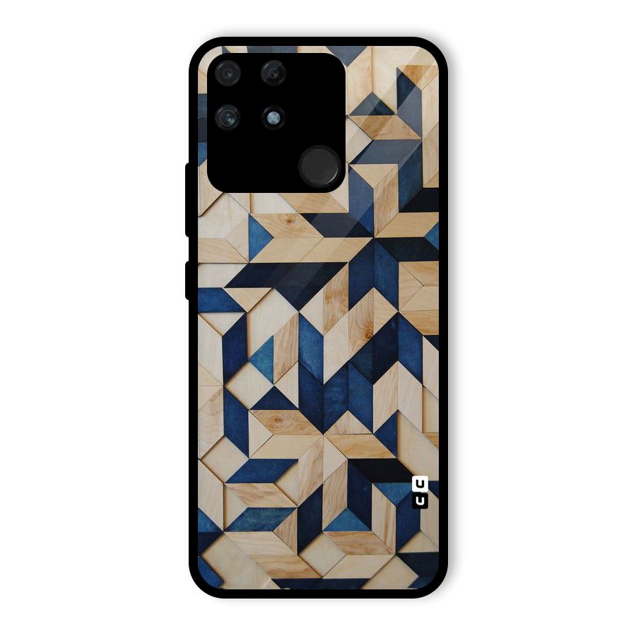Disorted Wood Blue Glass Back Case for Realme Narzo 50A