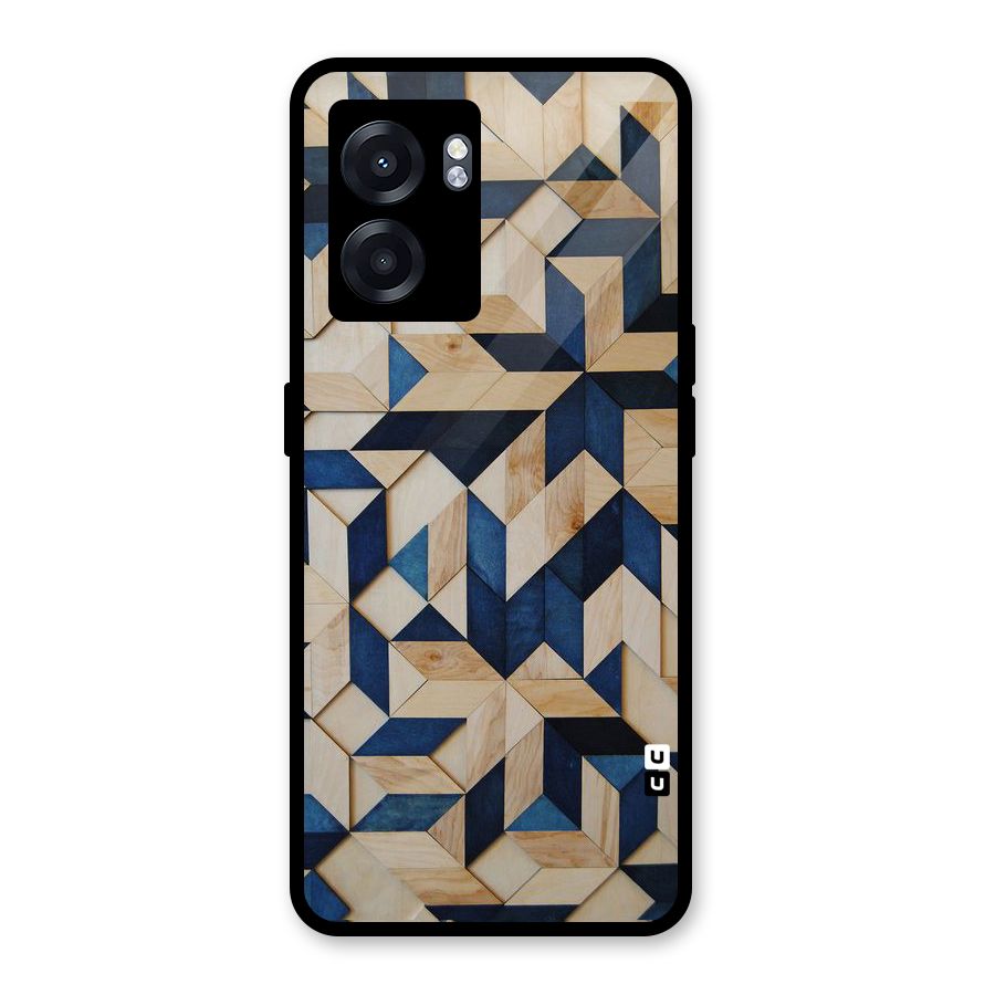 Disorted Wood Blue Glass Back Case for Realme Narzo 50 5G