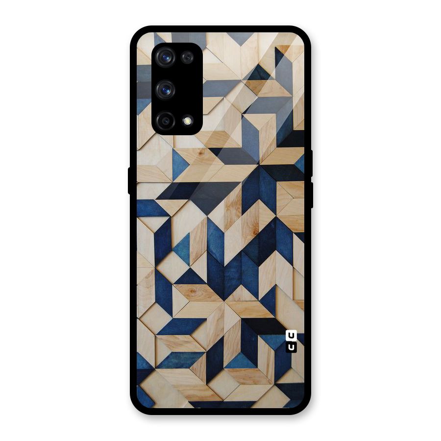 Disorted Wood Blue Glass Back Case for Realme X7 Pro