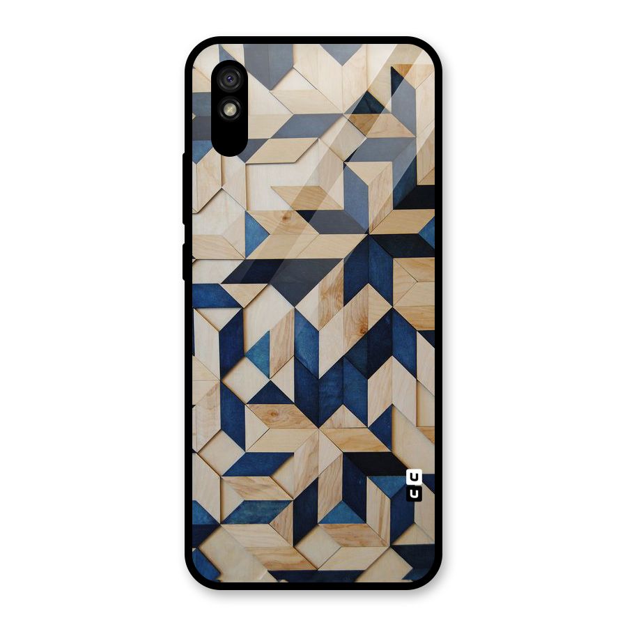 Disorted Wood Blue Glass Back Case for Redmi 9i