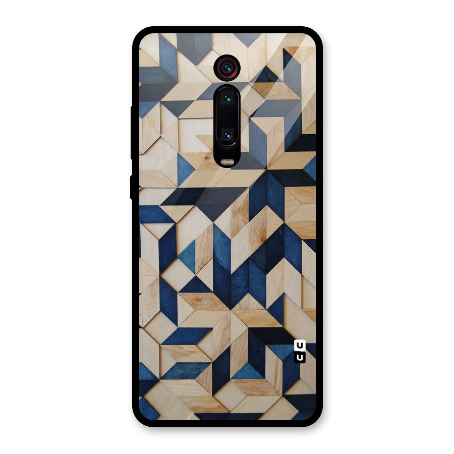 Disorted Wood Blue Glass Back Case for Redmi K20