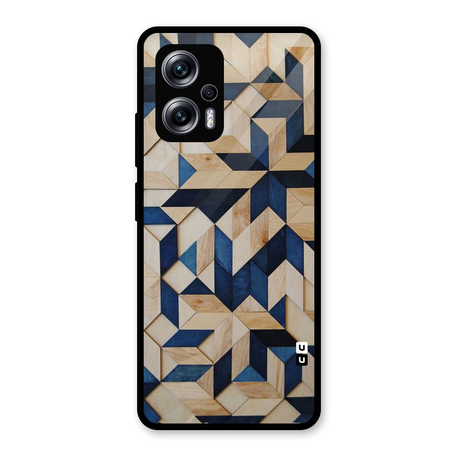 Disorted Wood Blue Glass Back Case for Redmi K50i
