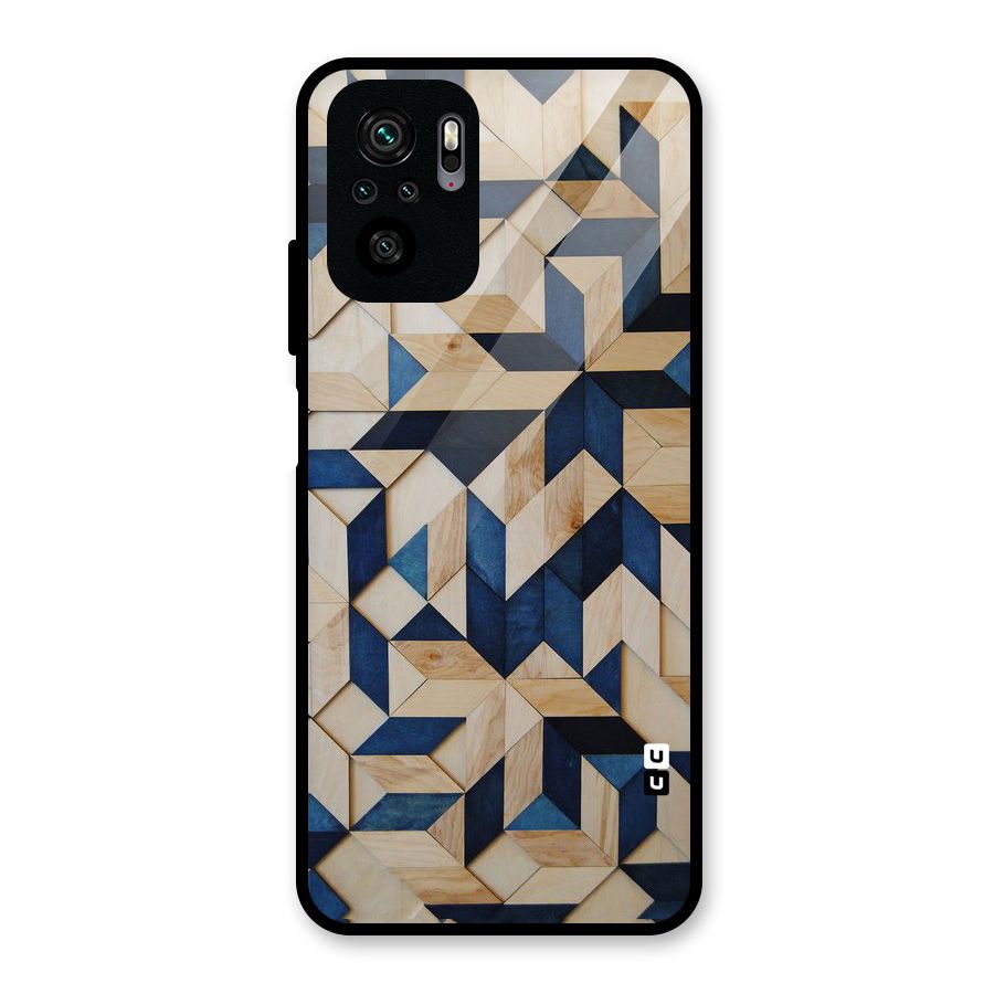 Disorted Wood Blue Glass Back Case for Redmi Note 10S