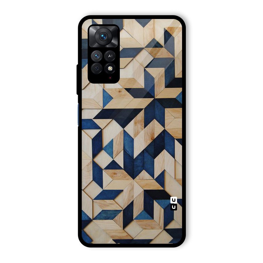 Disorted Wood Blue Glass Back Case for Redmi Note 11 Pro Plus 5G