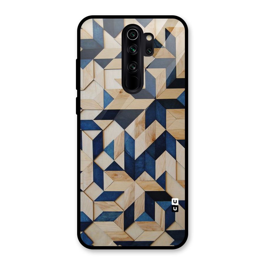 Disorted Wood Blue Glass Back Case for Redmi Note 8 Pro