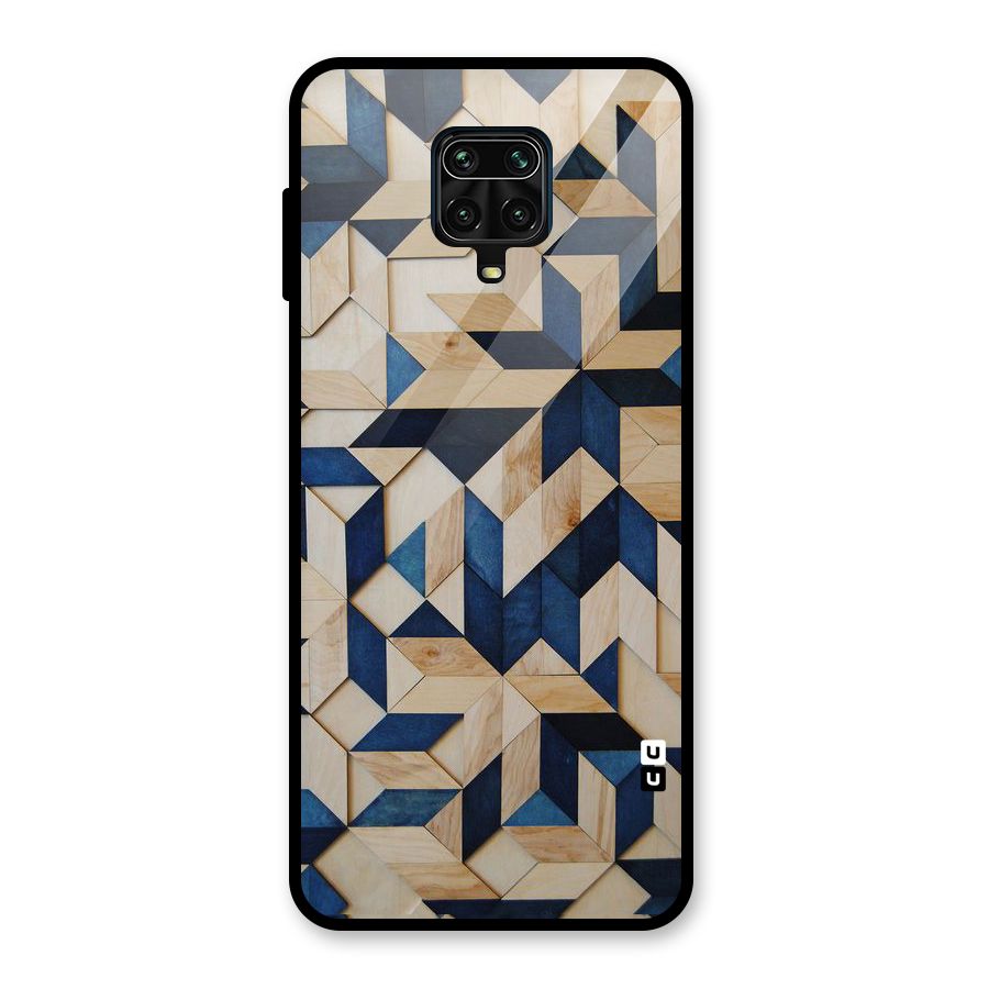 Disorted Wood Blue Glass Back Case for Redmi Note 9 Pro