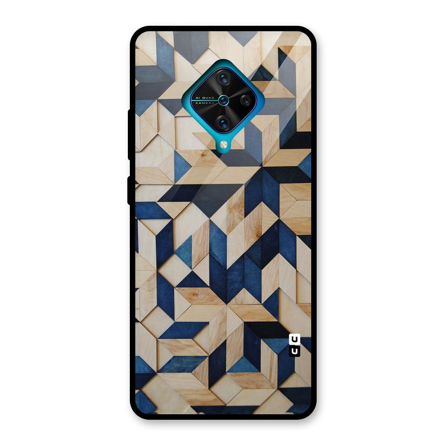 Disorted Wood Blue Glass Back Case for Vivo S1 Pro