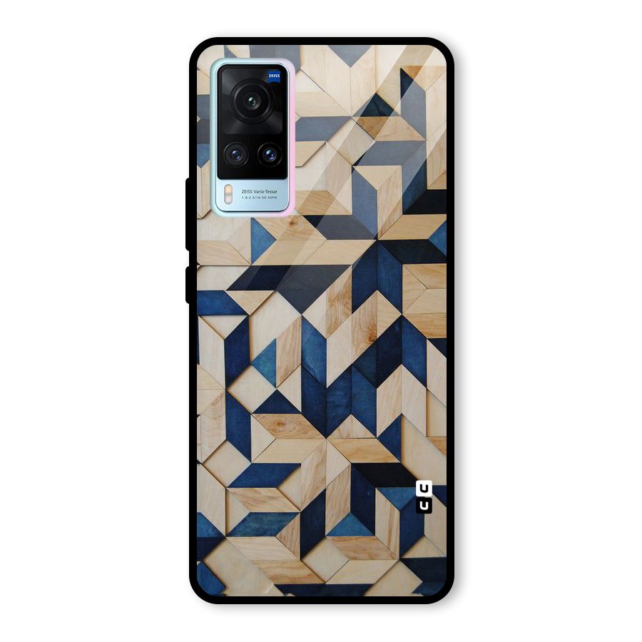 Disorted Wood Blue Glass Back Case for Vivo X60