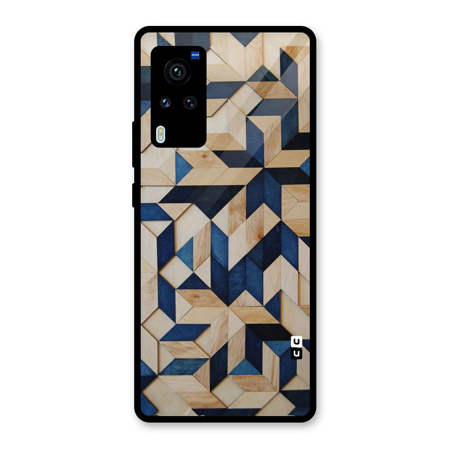 Disorted Wood Blue Glass Back Case for Vivo X60 Pro