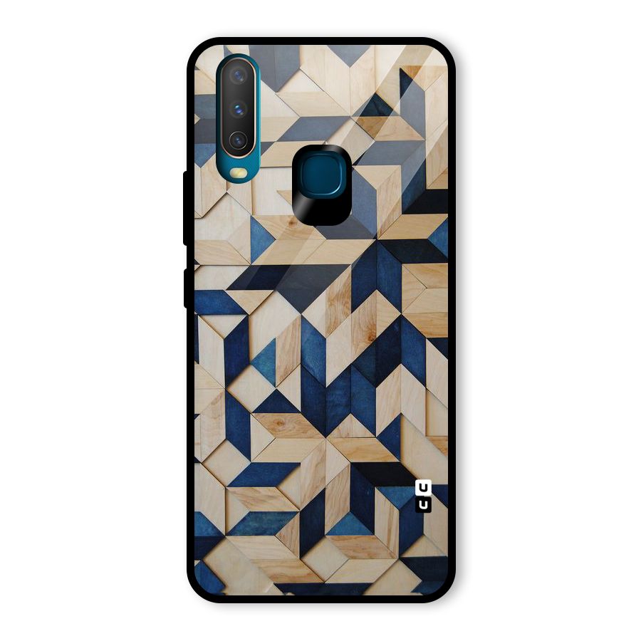Disorted Wood Blue Glass Back Case for Vivo Y17