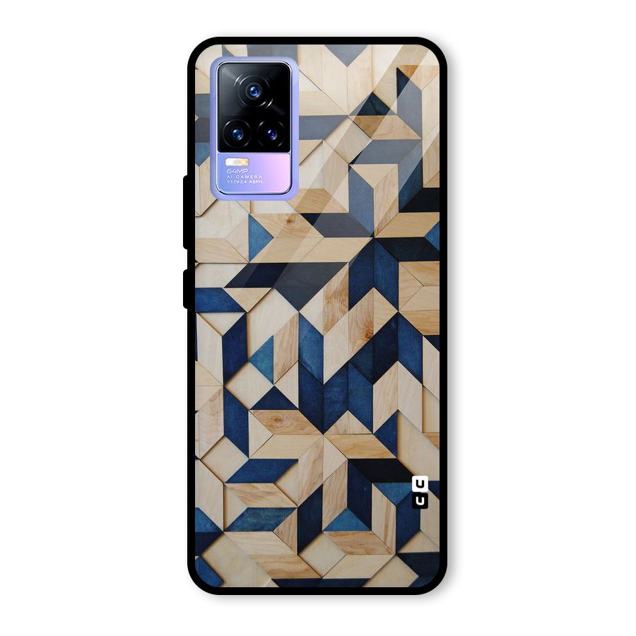 Disorted Wood Blue Glass Back Case for Vivo Y73