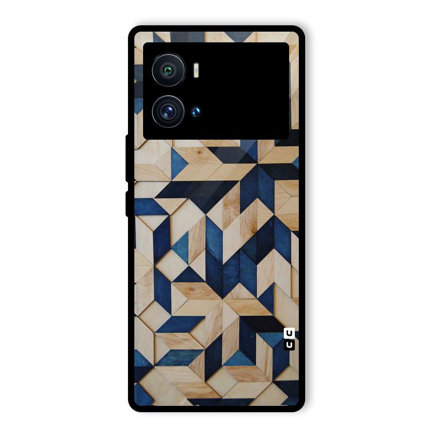 Disorted Wood Blue Glass Back Case for Vivo iQOO 9 Pro
