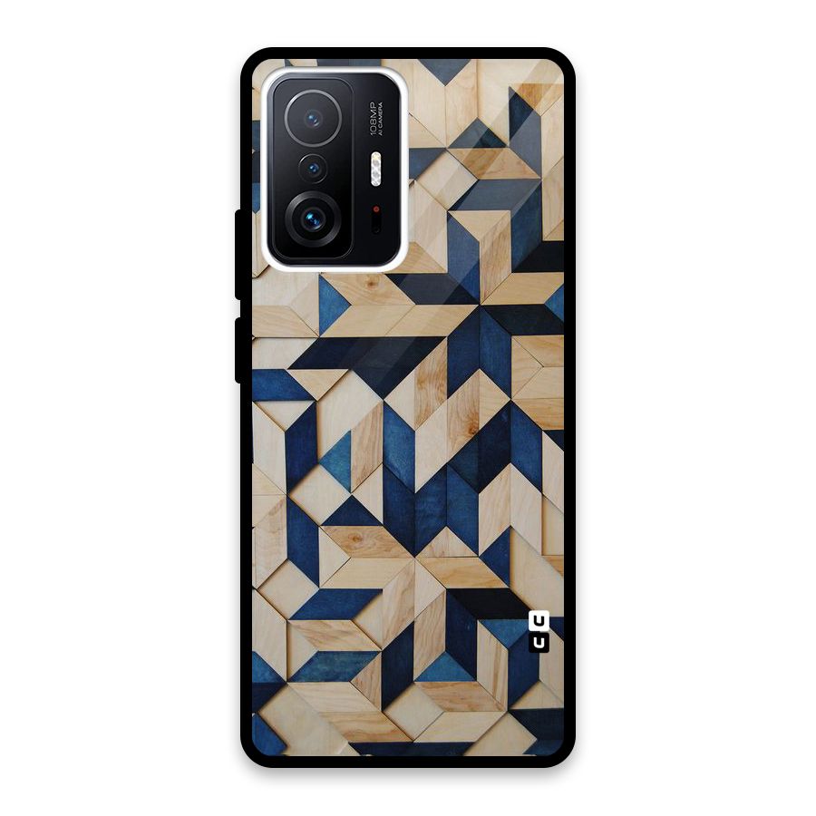 Disorted Wood Blue Glass Back Case for Xiaomi 11T Pro