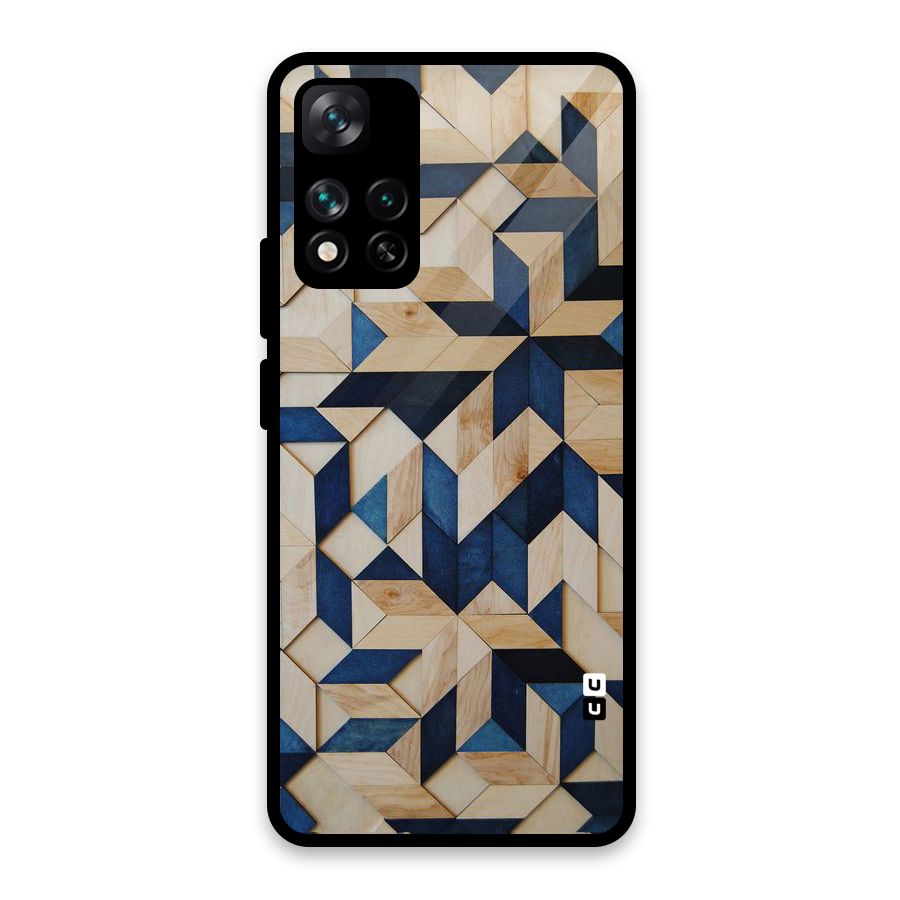 Disorted Wood Blue Glass Back Case for Xiaomi 11i 5G
