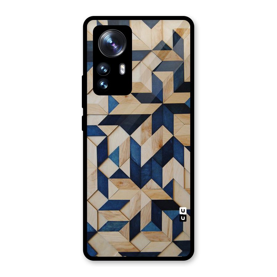 Disorted Wood Blue Glass Back Case for Xiaomi 12 Pro