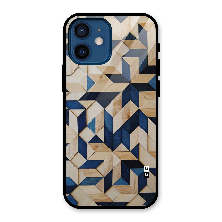 Disorted Wood Blue Glass Back Case for iPhone 12 Mini
