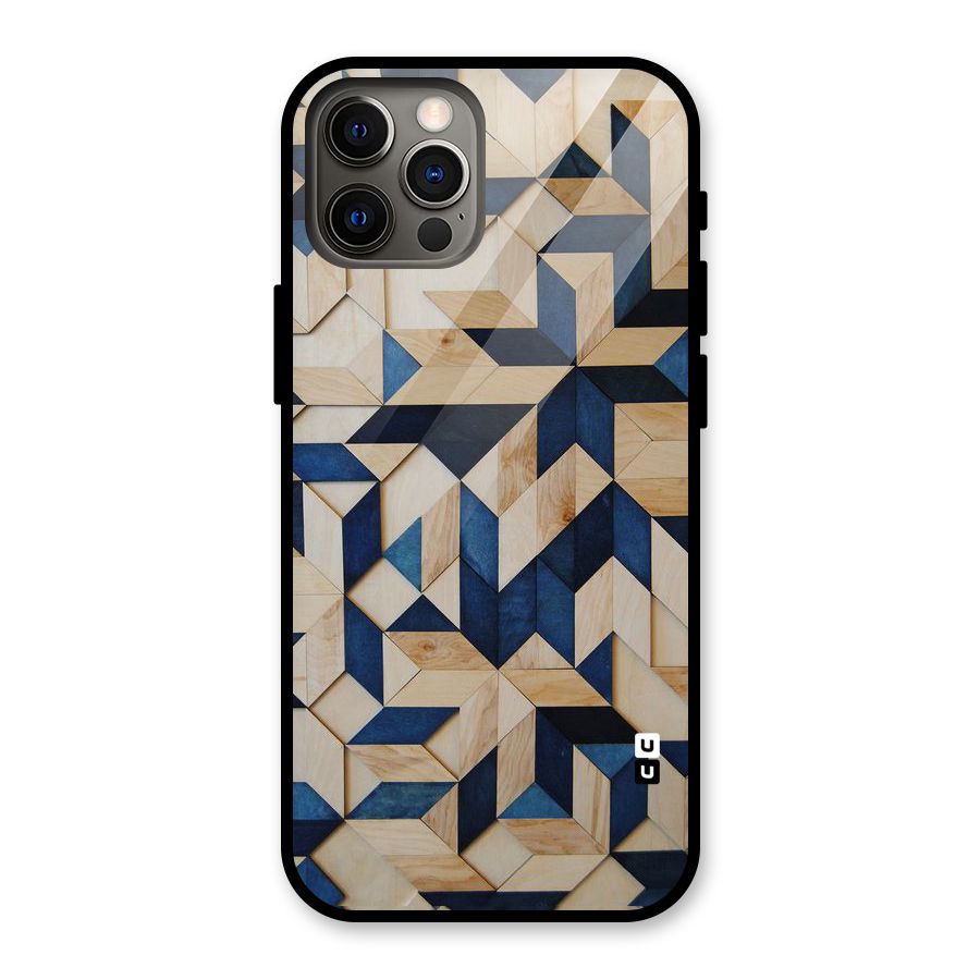 Disorted Wood Blue Glass Back Case for iPhone 12 Pro