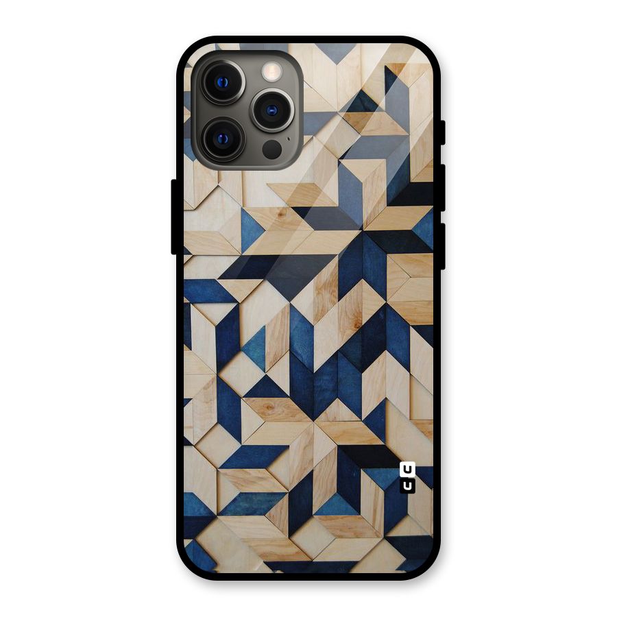 Disorted Wood Blue Glass Back Case for iPhone 12 Pro Max