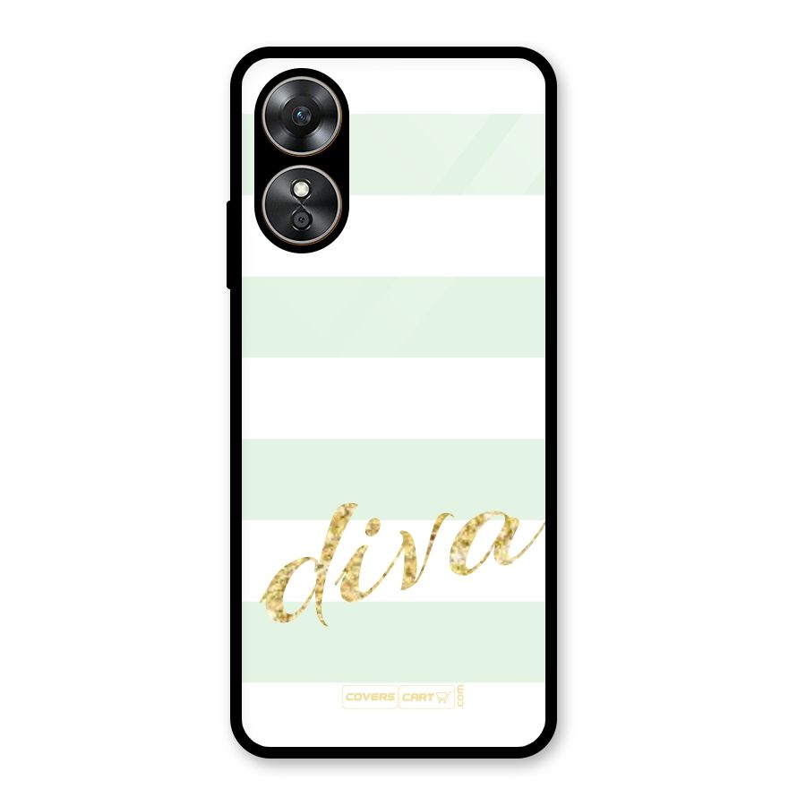 Diva Glass Back Case for Oppo A17