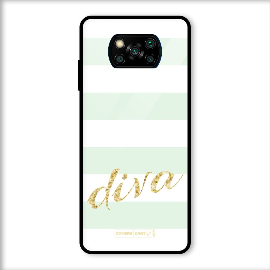 Diva Glass Back Case for Poco X3