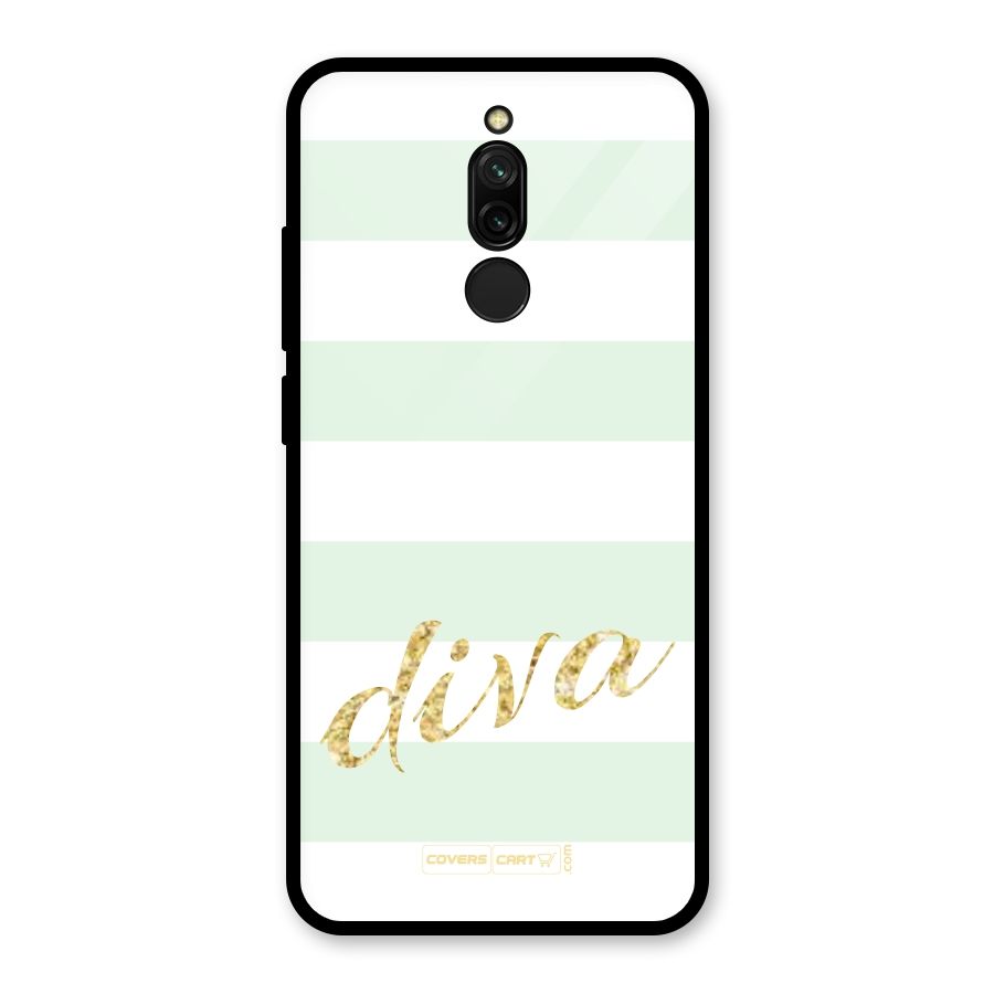 Diva Glass Back Case for Redmi 8